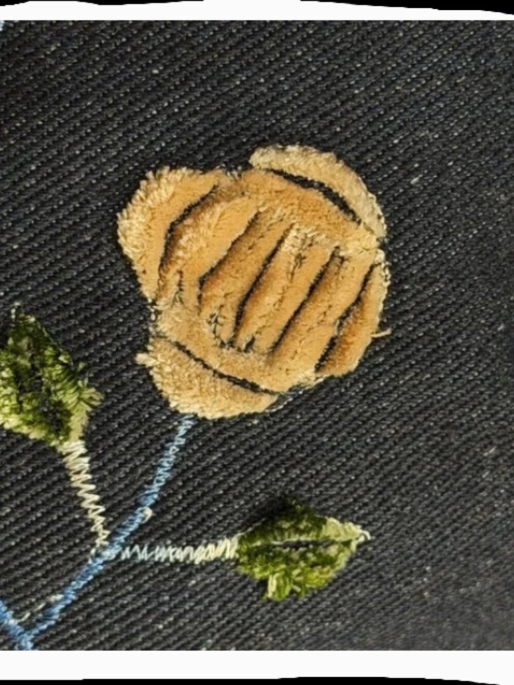 New Origins Denim Floral Embroidered Tote Bag - Picture 7 of 8